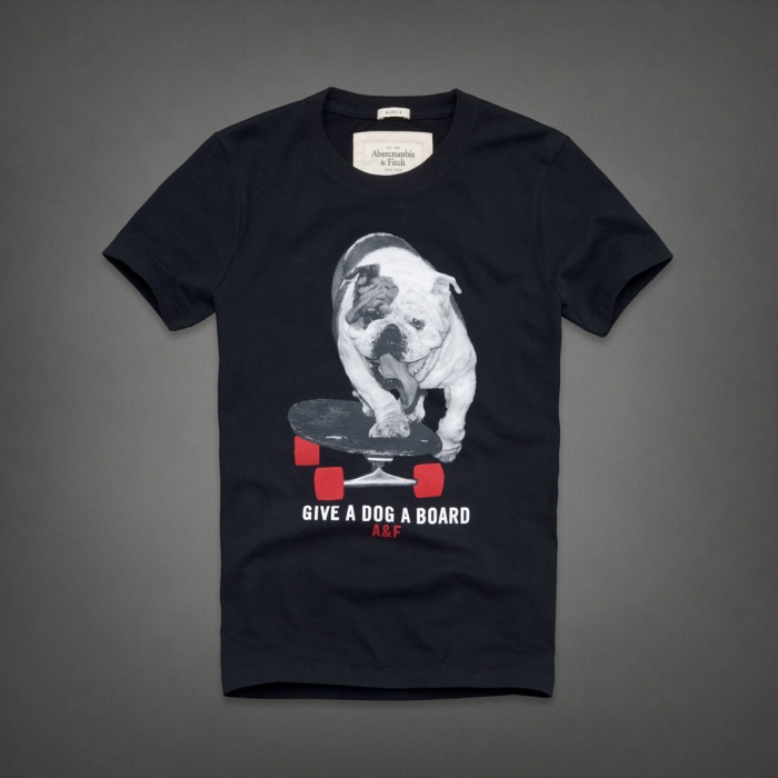 Abercrombie Fitch Hombres De Cuello Redondo Corto Remera AF5218